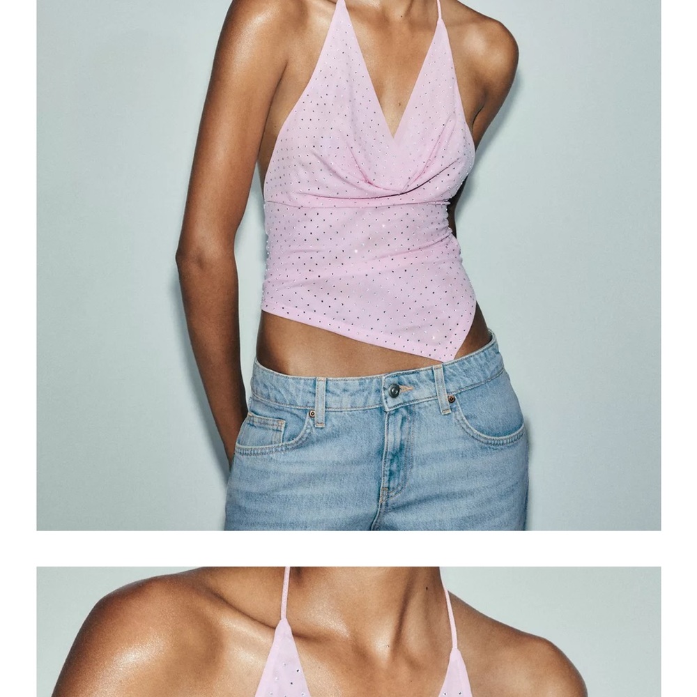 Zara Pink Rhinestone Top - Picture 2 of 4